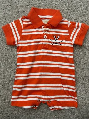 Garb UVA orange striped romper